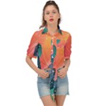 Art Abstract Pattern Tie Front Shirt 