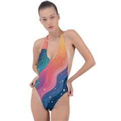 Backless Halter One Piece Swimsuit 