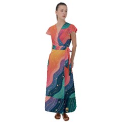 Flutter Sleeve Maxi Dress 