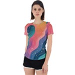 Art Abstract Pattern Back Cut Out Sport T-Shirt