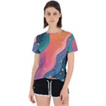 Art Abstract Pattern Open Back Sport T-Shirt