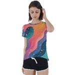 Art Abstract Pattern Short Sleeve Open Back T-Shirt