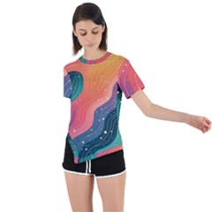 Asymmetrical Short Sleeve Sports T-Shirt 