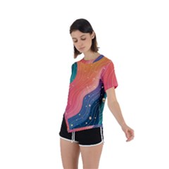 Asymmetrical Short Sleeve Sports T-Shirt 