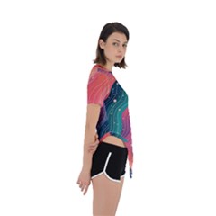 Asymmetrical Short Sleeve Sports T-Shirt 