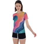 Art Abstract Pattern Back Circle Cutout Sports T-Shirt