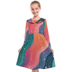 Art Abstract Pattern Kids  Midi Sailor Dress from ArtsNow.com