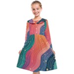 Art Abstract Pattern Kids  Midi Sailor Dress