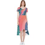 Art Abstract Pattern High Low Boho Dress