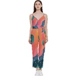 Art Abstract Pattern V-Neck Camisole Jumpsuit