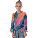 Art Abstract Pattern Kids  Frill Detail T-Shirt