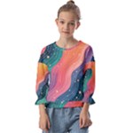 Art Abstract Pattern Kids  Cuff Sleeve Top