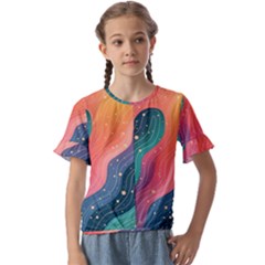 Kids  Cuff Sleeve Scrunch Bottom T-Shirt 