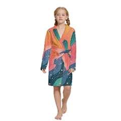 Art Abstract Pattern Kids  Long Sleeve Velvet Lounge Robe from ArtsNow.com