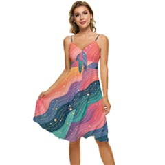 Sleeveless Tie Front Chiffon Dress 