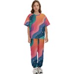 Art Abstract Pattern Kids  T-Shirt and Pants Sports Set