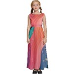 Art Abstract Pattern Kids  Satin Sleeveless Maxi Dress