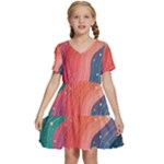 Art Abstract Pattern Kids  Short Sleeve Tiered Mini Dress