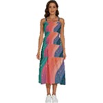 Art Abstract Pattern Sleeveless Shoulder Straps Boho Dress