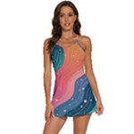 Art Abstract Pattern 2-in-1 Flare Activity Dress