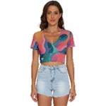 Art Abstract Pattern V-Neck Crop Top