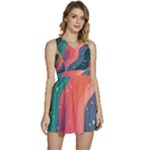 Art Abstract Pattern Sleeveless High Waist Mini Dress