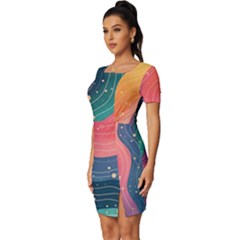 Fitted Knot Split End Bodycon Dress 