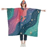 Art Abstract Pattern Women s Hooded Rain Ponchos