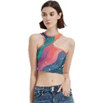 Art Abstract Pattern Cut Out Top