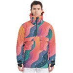 Art Abstract Pattern Men s Pullover Zip Ski and Snowboard Waterproof Breathable Jacket