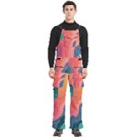 Art Abstract Pattern Men s Side Zip Front Pouch Ski And Snowboard Bib Pants	