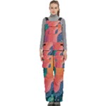 Art Abstract Pattern Women s Side Zip Front Pouch Ski And Snowboard Bib Pants	