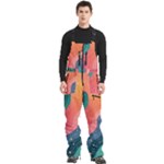 Art Abstract Pattern Men s Front Zip Ski And Snowboard Bib Pants