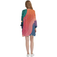 Open Front 3/4 Sleeve Batwing Chiffon Cardigan Kimono 