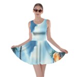 Delicate Watercolor Painting Surreal Oasis Scene With Intense Dramatic Lighting Skater Dress