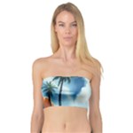 Delicate Watercolor Painting Surreal Oasis Scene With Intense Dramatic Lighting Bandeau Top