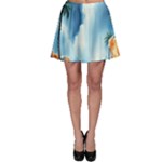 Delicate Watercolor Painting Surreal Oasis Scene With Intense Dramatic Lighting Skater Skirt