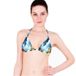 Delicate Watercolor Painting Surreal Oasis Scene With Intense Dramatic Lighting Classic Bikini Top