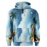 Delicate Watercolor Painting Surreal Oasis Scene With Intense Dramatic Lighting Men s Core Hoodie