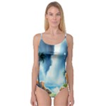 Delicate Watercolor Painting Surreal Oasis Scene With Intense Dramatic Lighting Camisole Leotard 