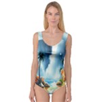 Delicate Watercolor Painting Surreal Oasis Scene With Intense Dramatic Lighting Princess Tank Leotard 