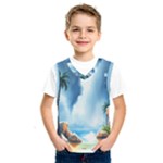 Delicate Watercolor Painting Surreal Oasis Scene With Intense Dramatic Lighting Kids  Basketball Tank Top