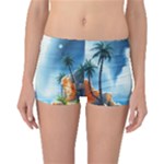 Delicate Watercolor Painting Surreal Oasis Scene With Intense Dramatic Lighting Boyleg Bikini Bottoms