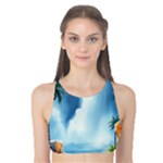 Delicate Watercolor Painting Surreal Oasis Scene With Intense Dramatic Lighting Tank Bikini Top