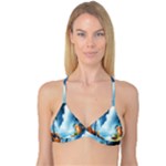 Delicate Watercolor Painting Surreal Oasis Scene With Intense Dramatic Lighting Reversible Tri Bikini Top