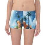 Delicate Watercolor Painting Surreal Oasis Scene With Intense Dramatic Lighting Reversible Boyleg Bikini Bottoms