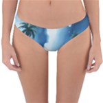 Delicate Watercolor Painting Surreal Oasis Scene With Intense Dramatic Lighting Reversible Hipster Bikini Bottoms