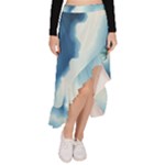 Delicate Watercolor Painting Surreal Oasis Scene With Intense Dramatic Lighting Asymmetrical Ruffle Hem Skirt 