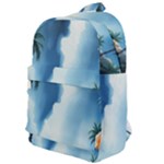 Delicate Watercolor Painting Surreal Oasis Scene With Intense Dramatic Lighting Classic Backpack