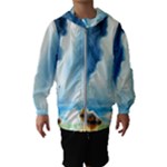 Delicate Watercolor Painting Surreal Oasis Scene With Intense Dramatic Lighting Kids  Hooded Windbreaker